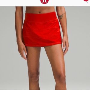 lululemon pace rival mid rise skirt long in red